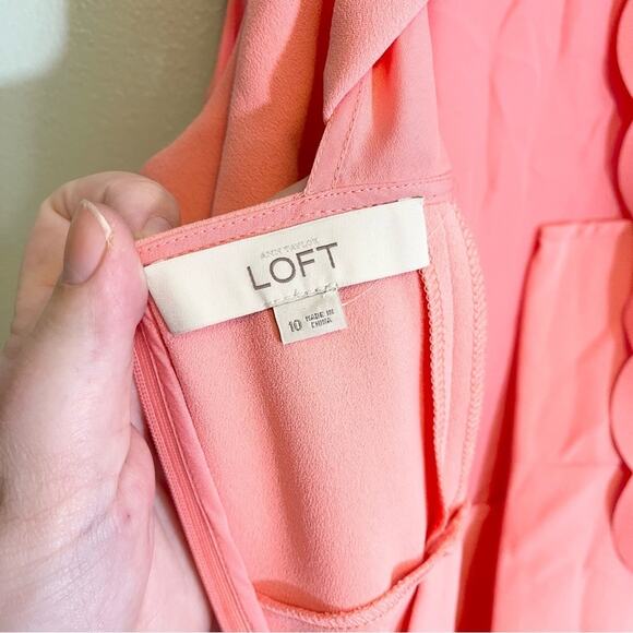 NWT Coral Loft Scalloped Split Back Sleeveless Dress Size 10 - Picture 5 of 13